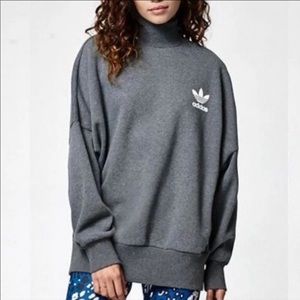 Adidas Grey Mock Neck Sweatshirt